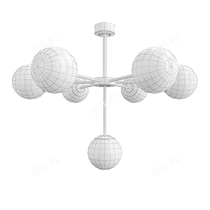 Spherical Shade Chandelier: High-Quality Illumination at Its Finest 3D model image 2