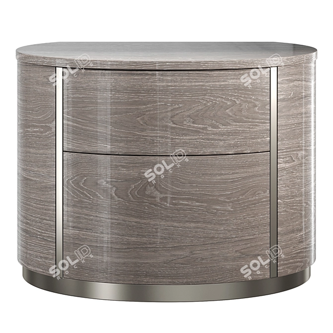 Round Silver Bedside Table - Stylish and Compact 3D model image 2