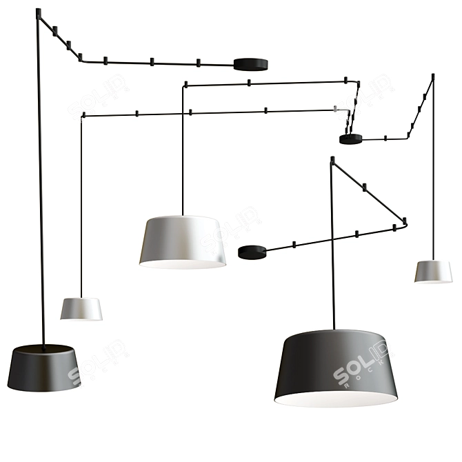 Sleek Pendant Light: TUBE By Vibia 3D model image 1