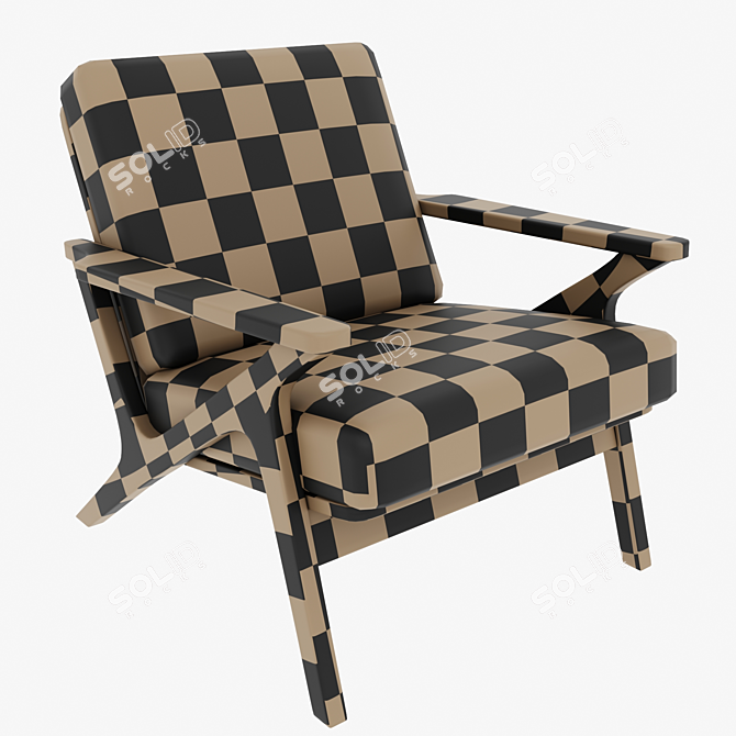Rinei Timber Fabric 1 Seater 3D model image 5