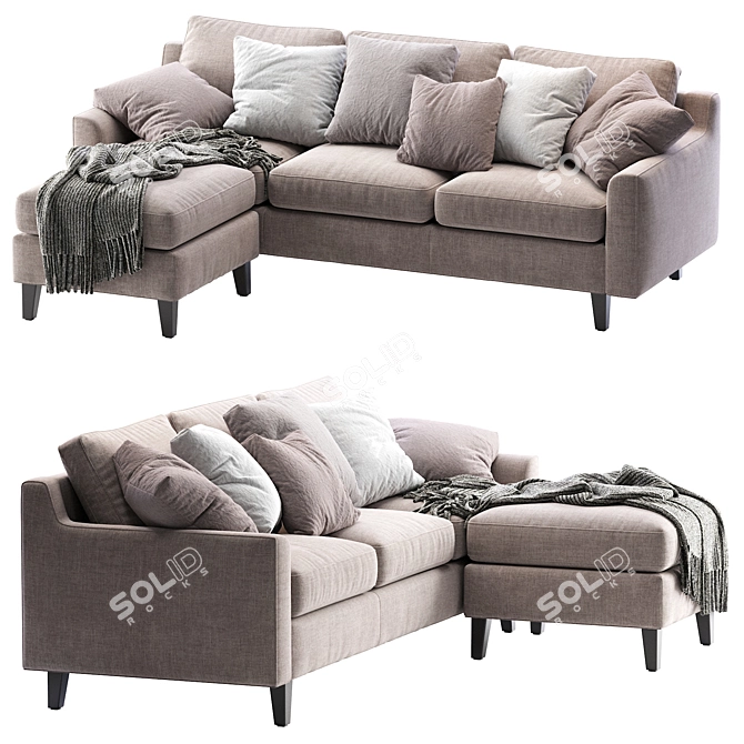 Elegant Beverly Sofa 2013 3D model image 2