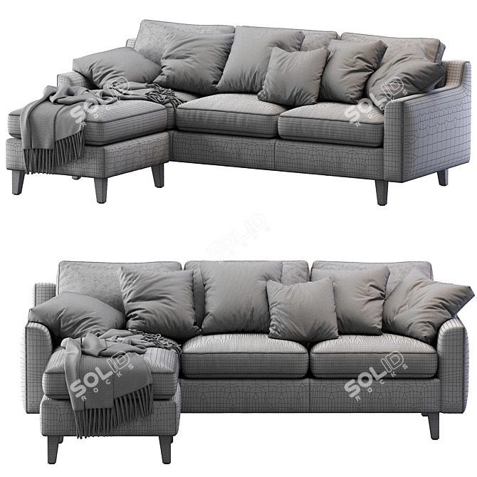 Elegant Beverly Sofa 2013 3D model image 7