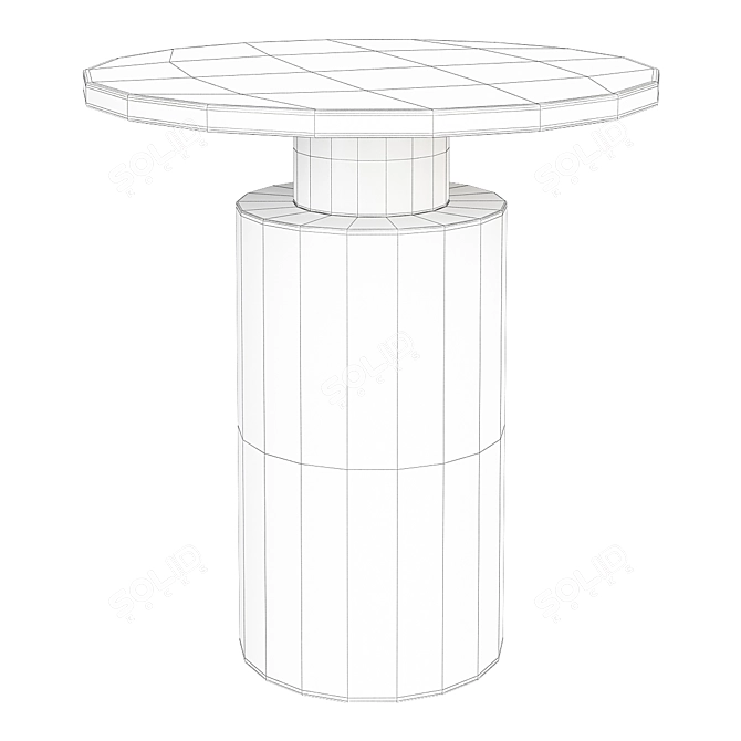 Elegant Terzo Marble Side Table 3D model image 2