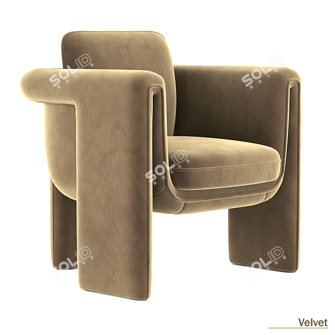 Floria Velvet Accent Chair 3D model image 1