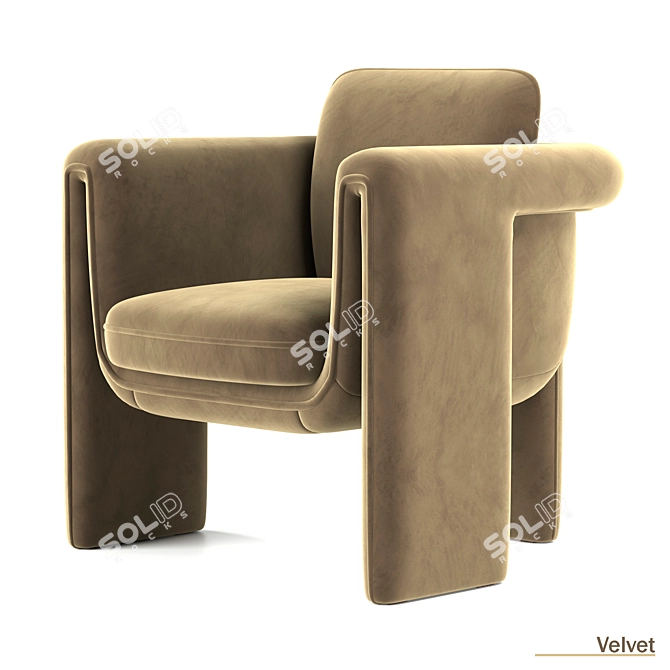 Floria Velvet Accent Chair 3D model image 2