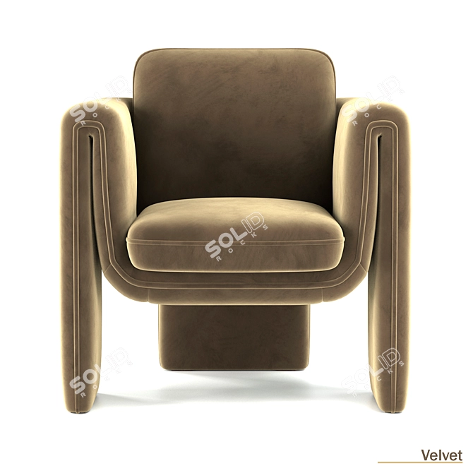 Floria Velvet Accent Chair 3D model image 3