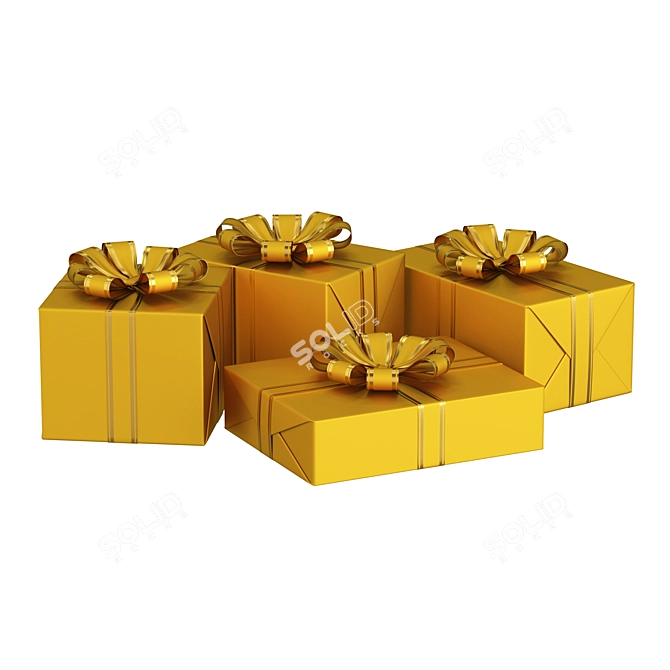 Festive New Year Presents 3D model image 1