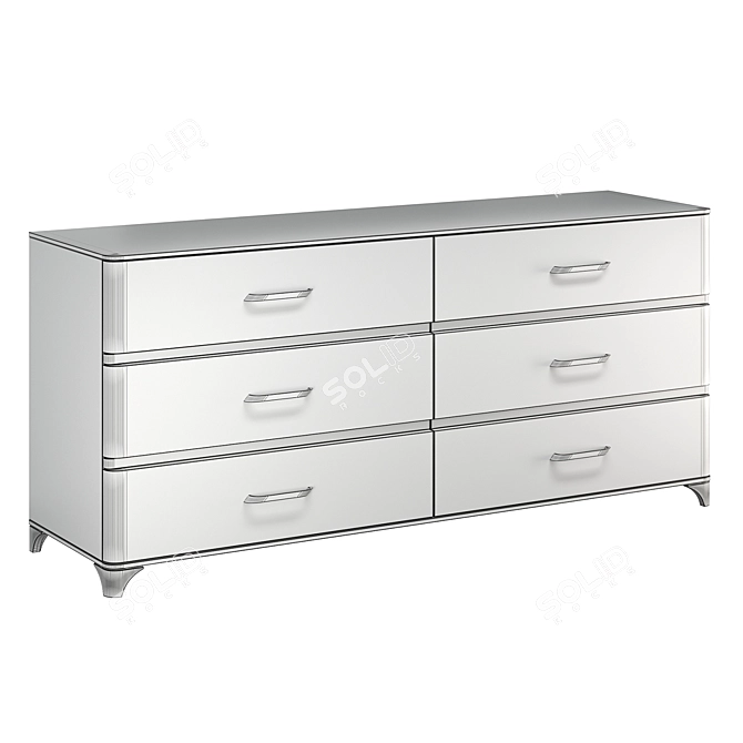 Modern Low Chest of Drawers - Camelgroup Maia Silver 3D model image 2
