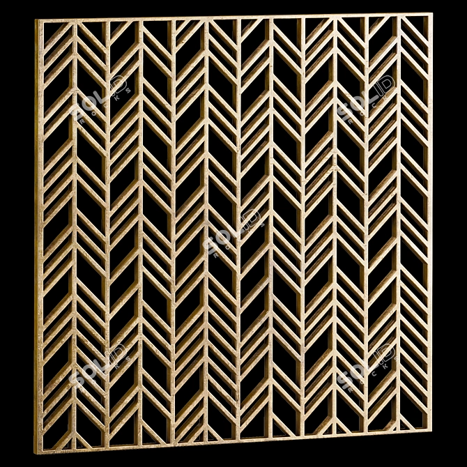 Square Decorative Panels Set 3D model image 4