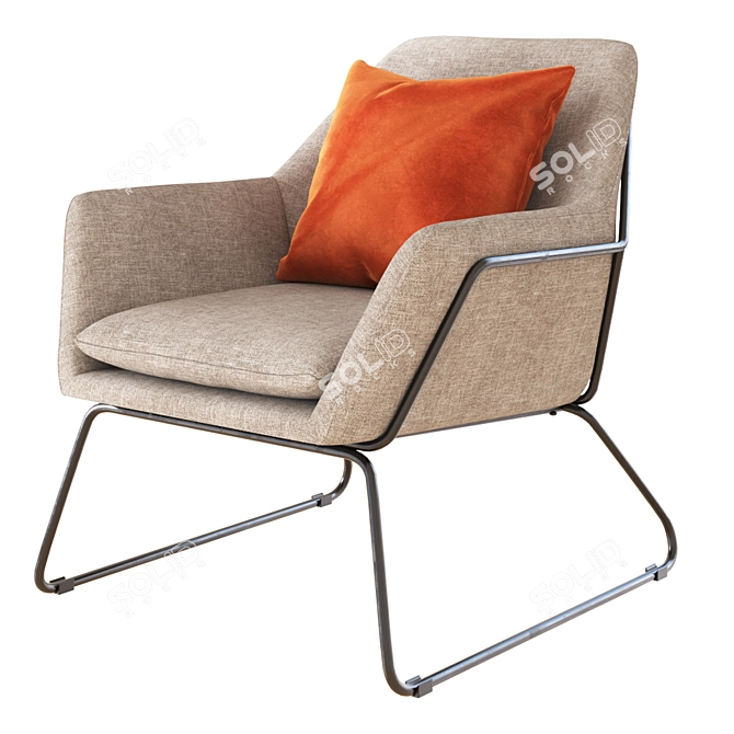 Beige Fabric Lounge Chair: Concord 3D model image 1