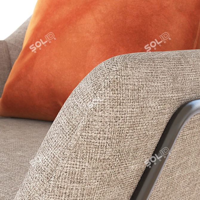 Beige Fabric Lounge Chair: Concord 3D model image 3