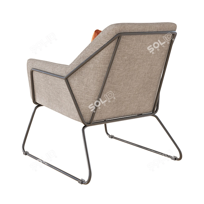 Beige Fabric Lounge Chair: Concord 3D model image 4
