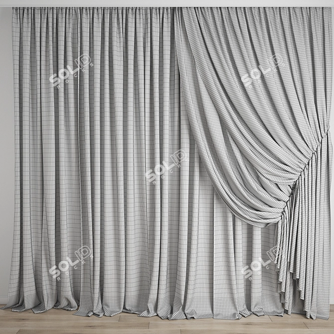 Elegant Polygon Curtain Model 3D model image 3