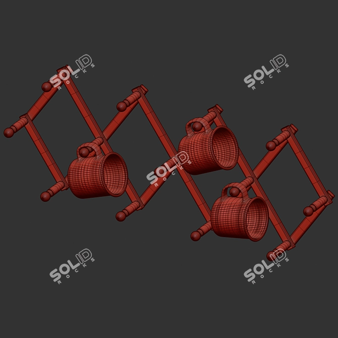 Mug Hanger: Space-saving Storage Solution 3D model image 3