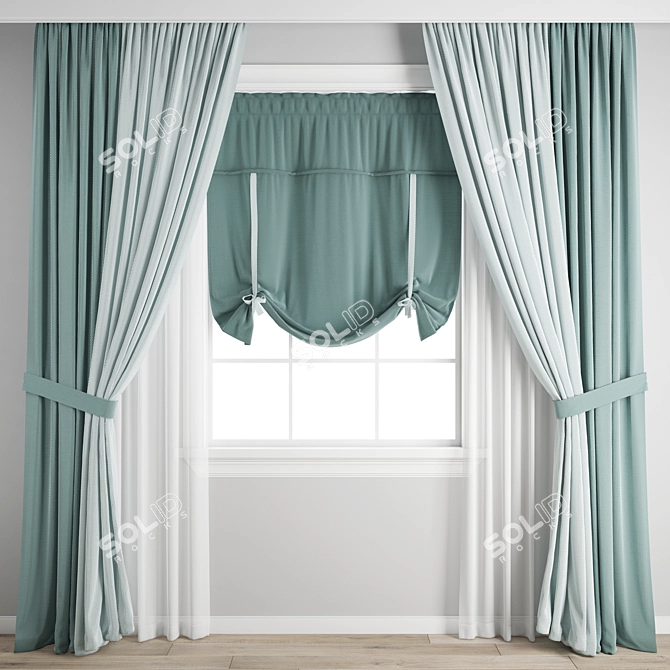 Poly Curtain Model Set: Max 2011/2014, Obj & Texture 3D model image 1