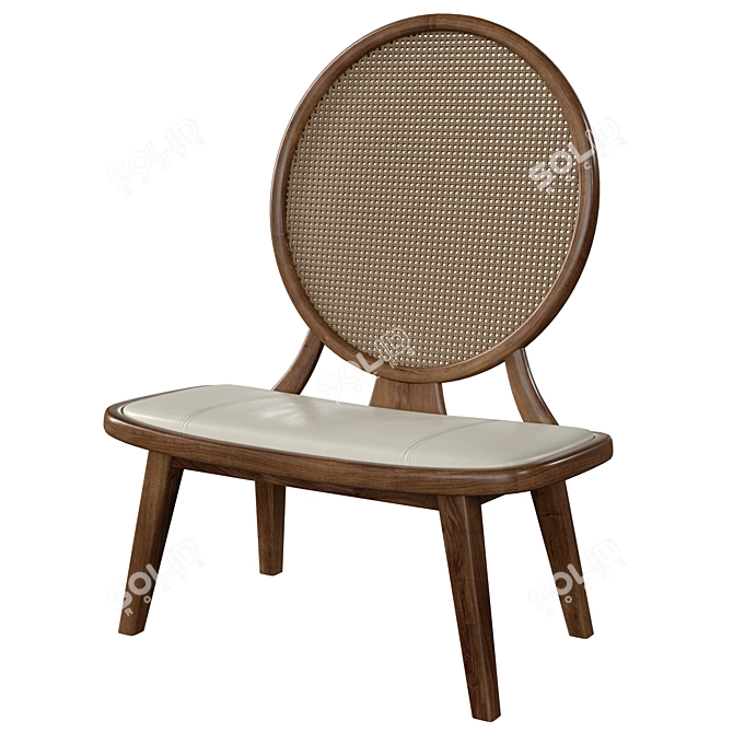 Bamax Slash Walnut Lounge Chair 3D model image 1