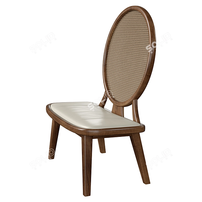 Bamax Slash Walnut Lounge Chair 3D model image 2