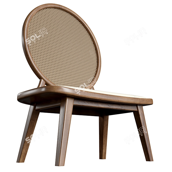 Bamax Slash Walnut Lounge Chair 3D model image 5