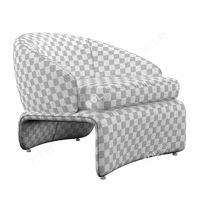 Luxury HALLEY Armchair: Minotti Design 3D model image 1