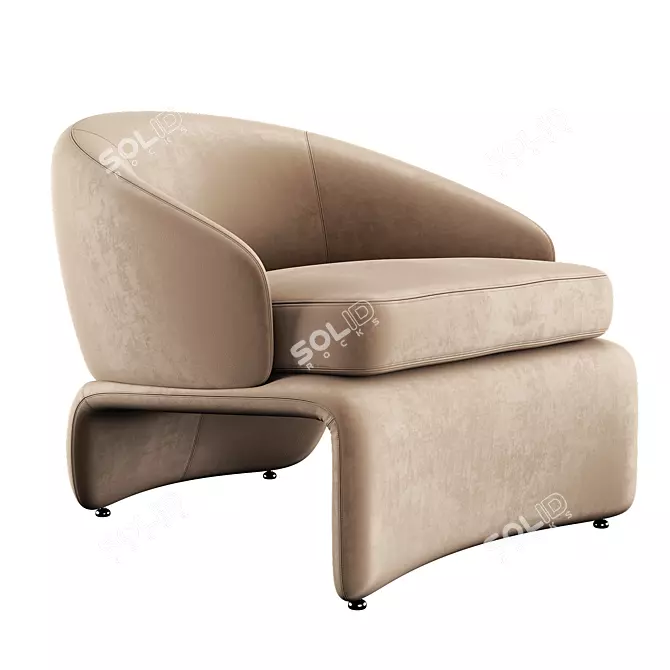 Luxury HALLEY Armchair: Minotti Design 3D model image 2