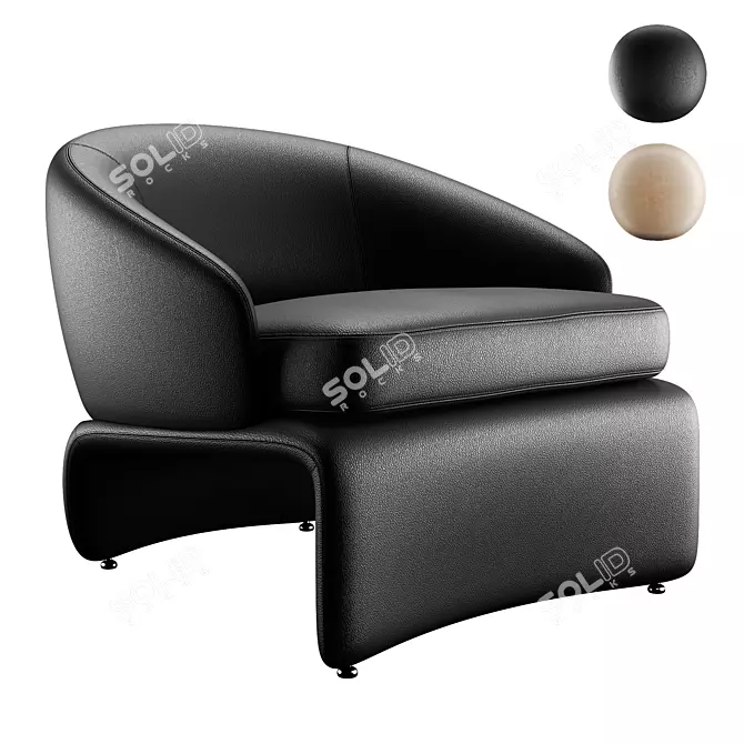 Luxury HALLEY Armchair: Minotti Design 3D model image 7