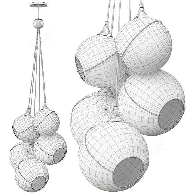 Skye 6-Light Chandelier: Elegant Illumination for Any Space 3D model image 2