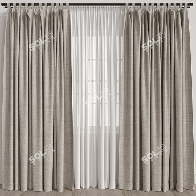 Versatile Curtain Model for Vray and Corona 3D model image 1