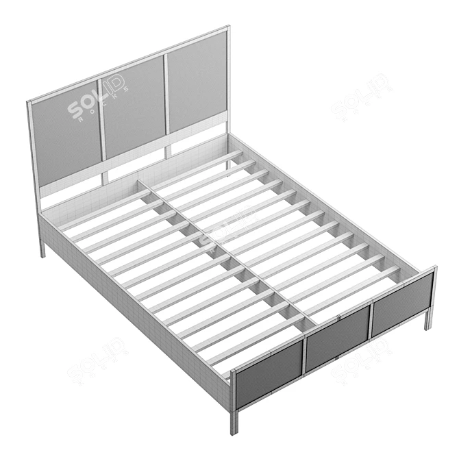 Modern Boho Mango Wood Ivy Bed 3D model image 6