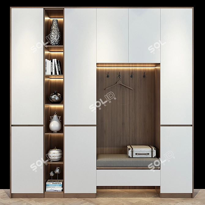 Modern Hallway Decor Solution 3D model image 1