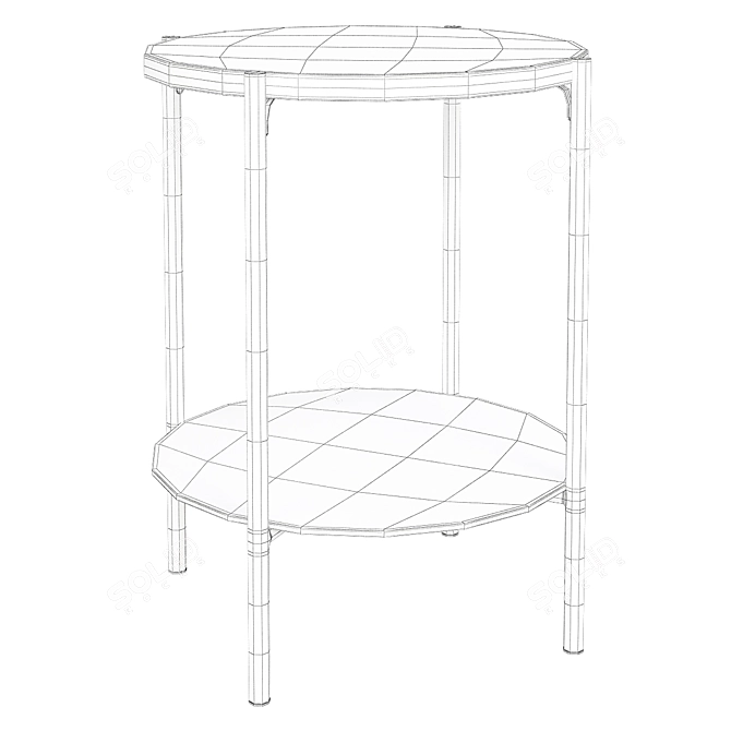 Sleek Marble Side Table (HZB612) 3D model image 2