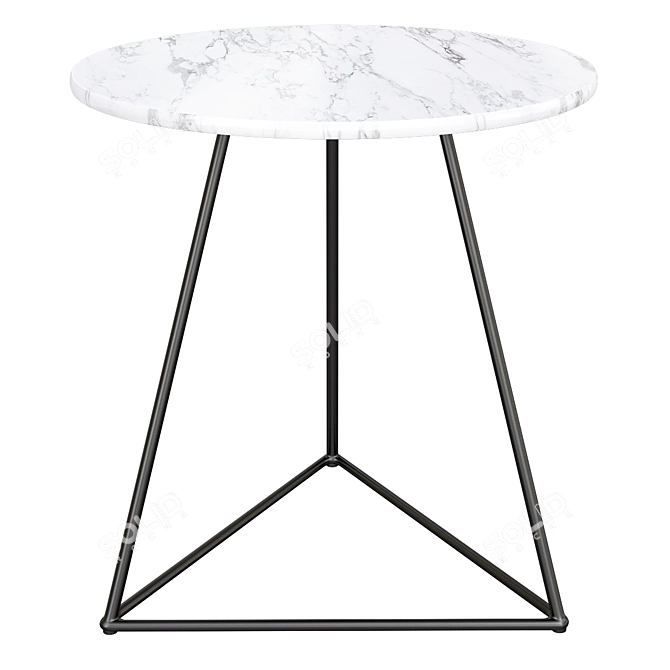 Elegant Marble & Metal Accent Table 3D model image 1