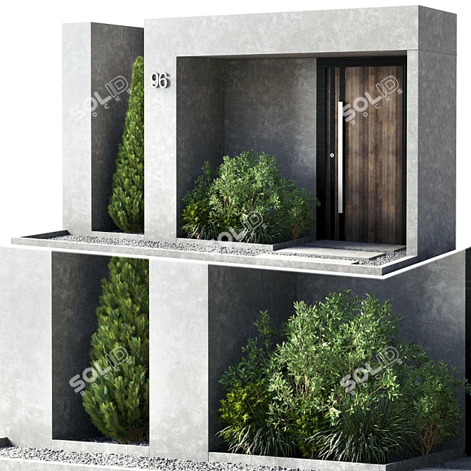 Versatile Outdoor Door and Fence 3D model image 3