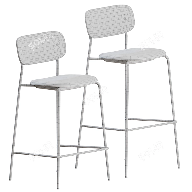 Menu Co Upholstered Bar Stools - Set of 2 3D model image 3