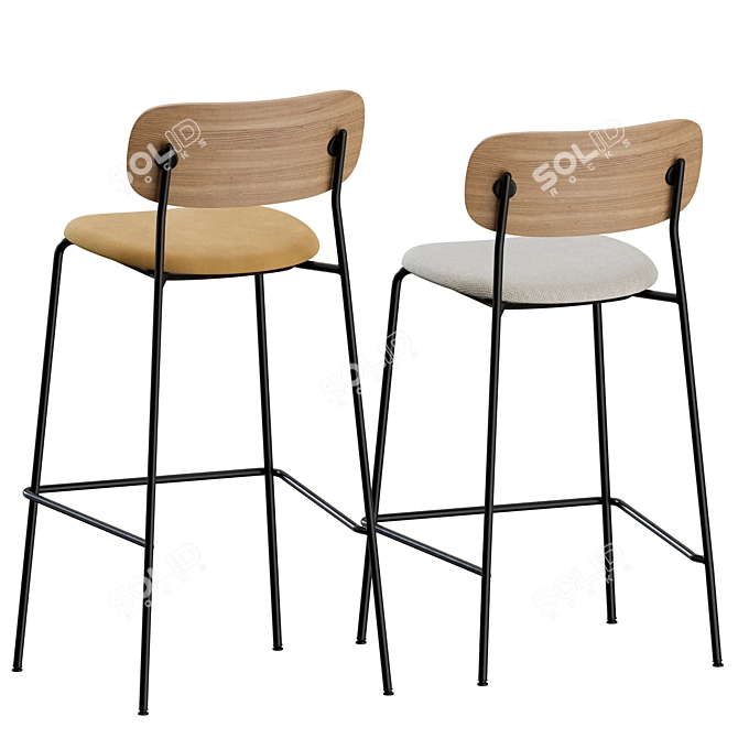 Menu Co Upholstered Bar Stools - Set of 2 3D model image 6