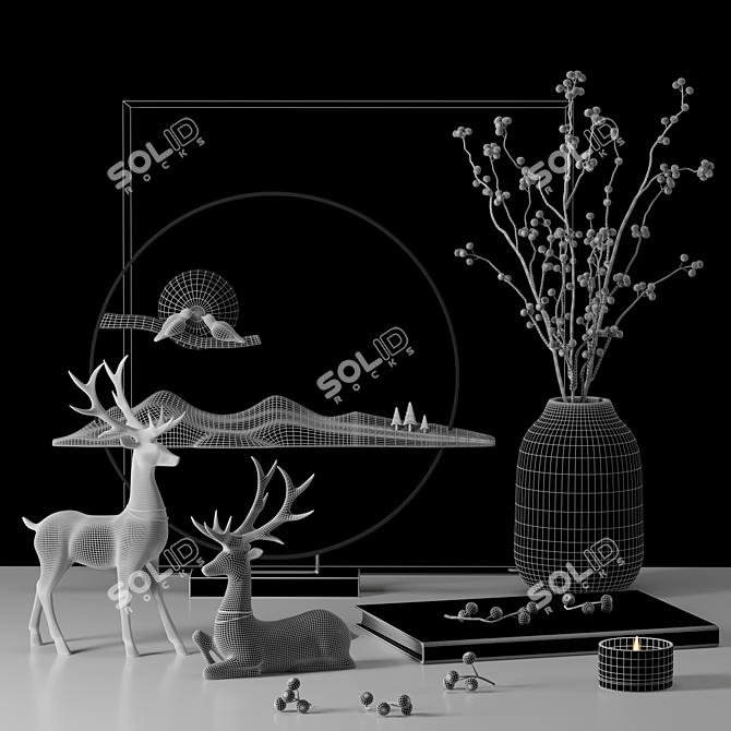 Lucky Reindeer Decorative Set 3D model image 4