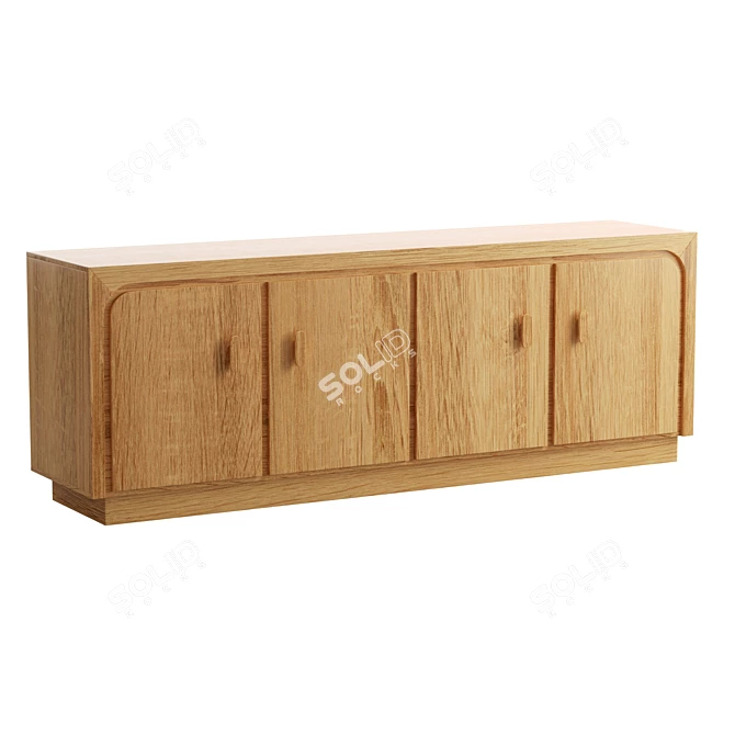 Modern Ash Media Console 3D model image 1