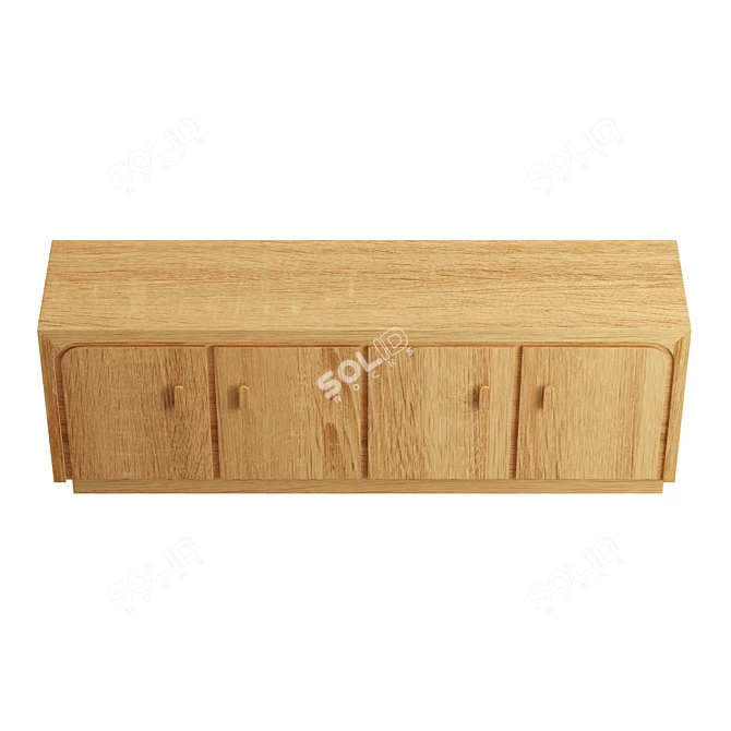 Modern Ash Media Console 3D model image 3