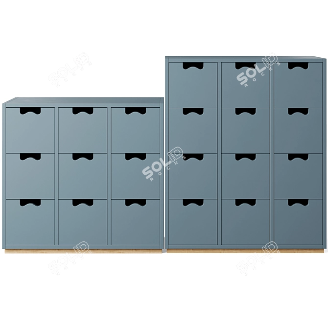 Asplund SNOW B Storage Unit with Drawers 3D model image 3