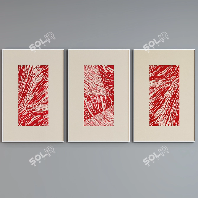 Modern Frame Trio with Abstract Images 3D model image 5