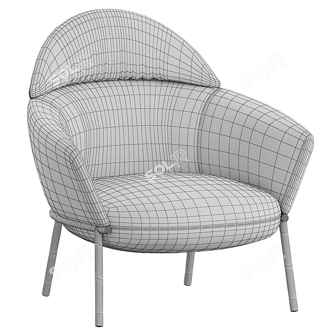 Modern Swale Armchair by La Cividina 3D model image 3