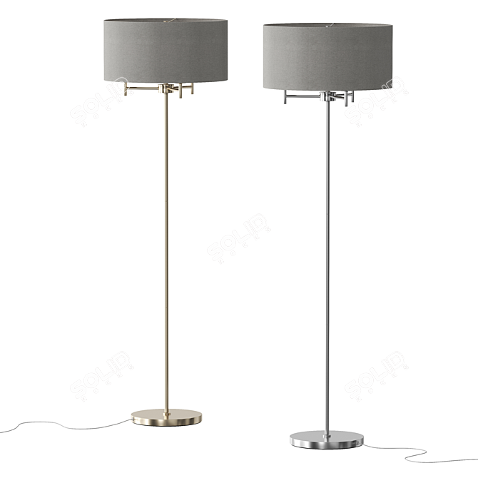 Elegant Fleur Floor Lamp 3D model image 1