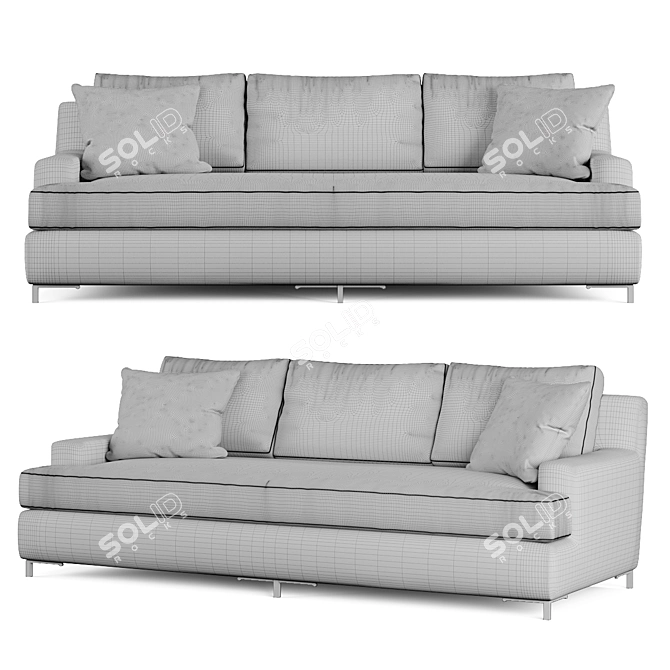 Elegant Liaigre Don Juan Sofa 3D model image 2