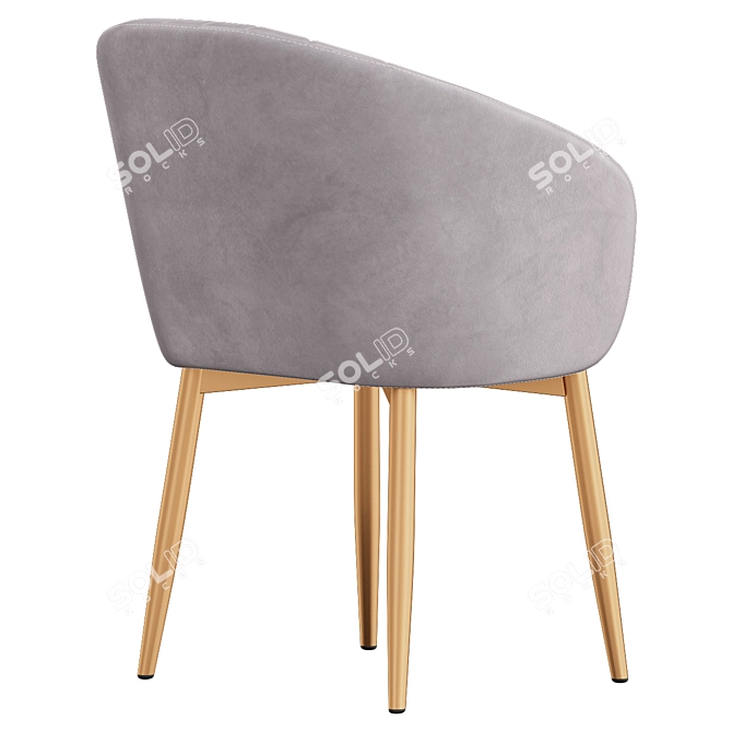 Elegant Garda Brown Velvet Chair 3D model image 4