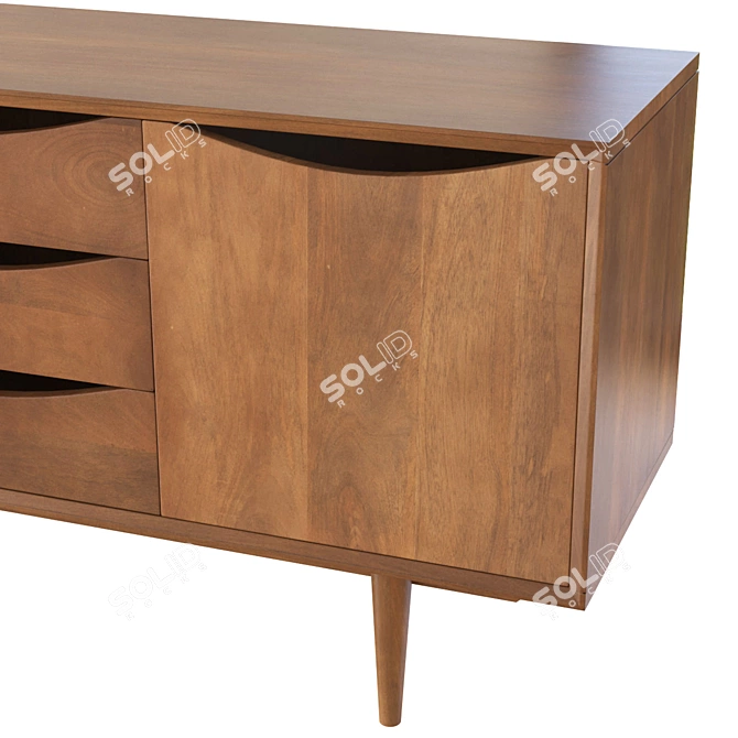 Stylish Fresno Sideboard in Natural Oak 3D model image 3