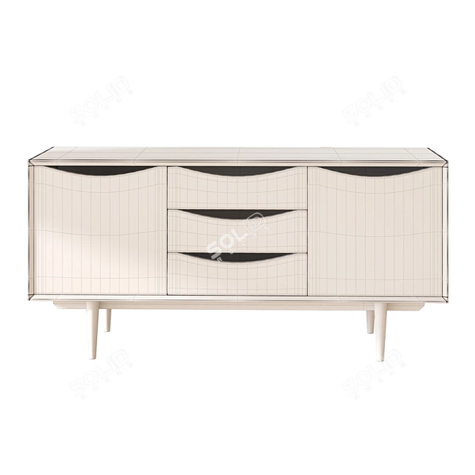 Stylish Fresno Sideboard in Natural Oak 3D model image 5