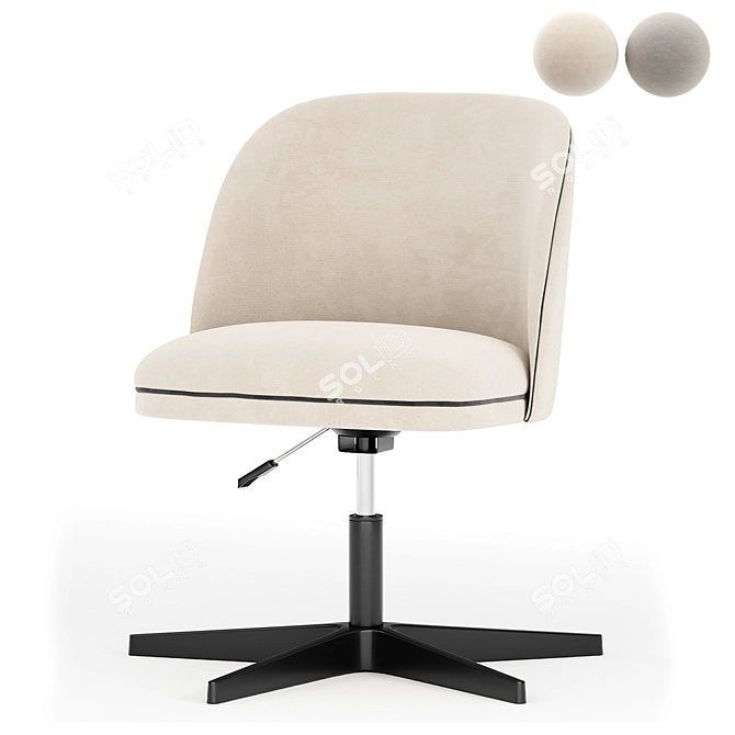 Elegant Alessa Upholstered Chair 3D model image 1