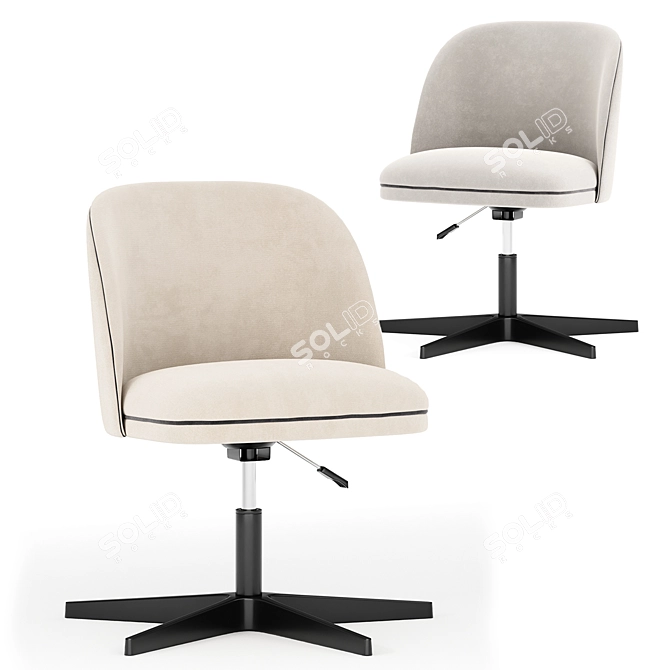 Elegant Alessa Upholstered Chair 3D model image 3