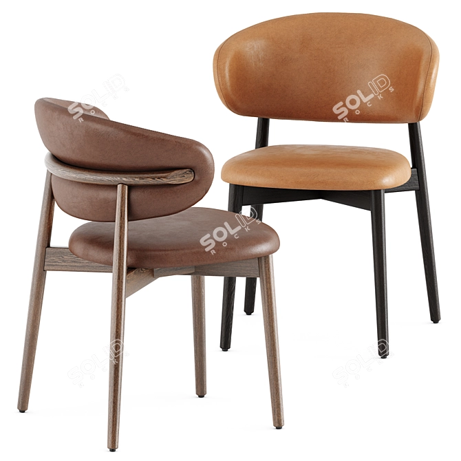 Elegant Oleandro Chairs by Calligaris 3D model image 1