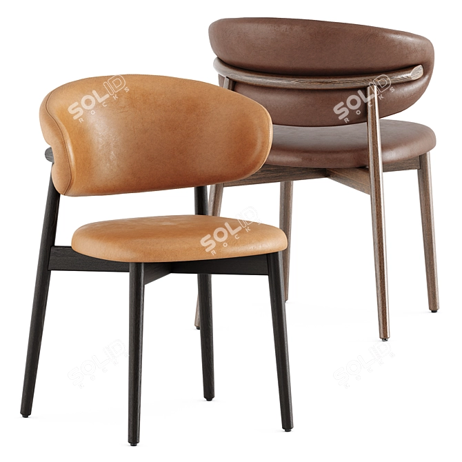 Elegant Oleandro Chairs by Calligaris 3D model image 2