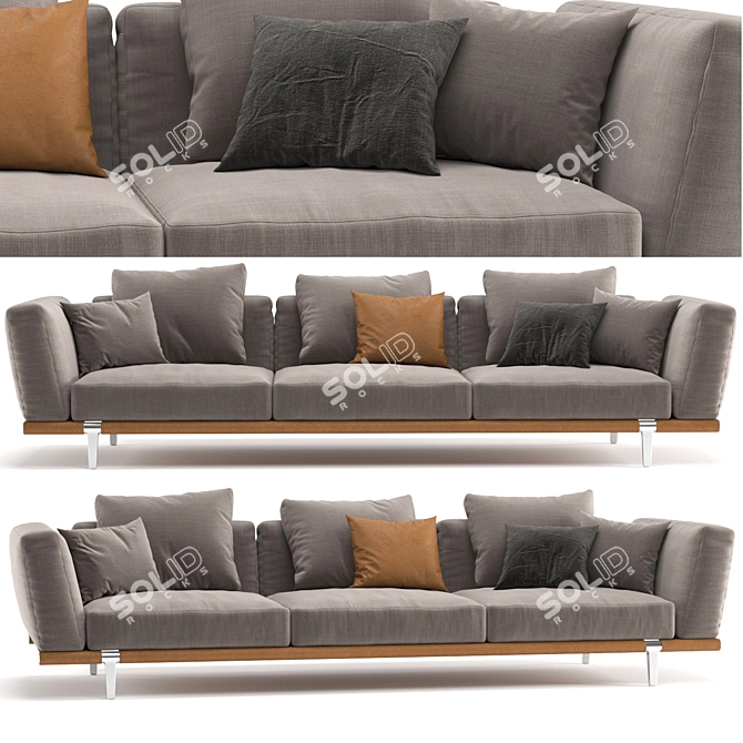 Elegant Let It Be Sofa 3D model image 1